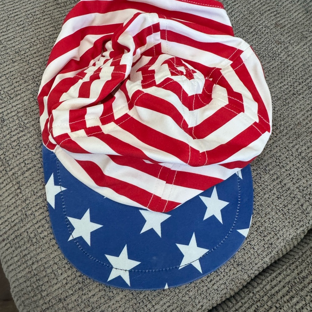Red and Blue Star-Striped Kids Cap